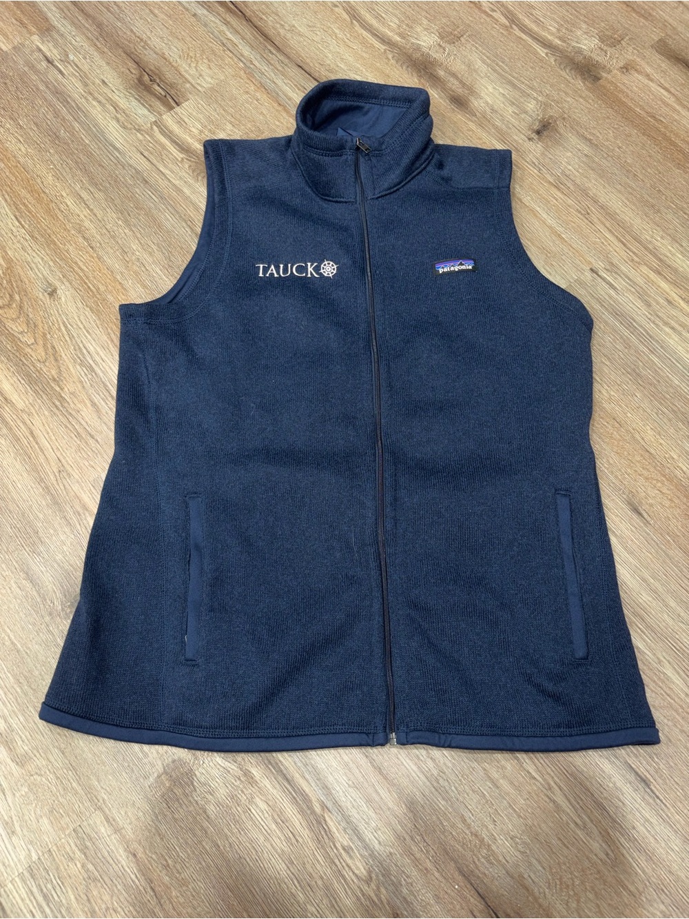 Patagonia Navy Full-Zip Fleece Vest with Tauck Embroidery